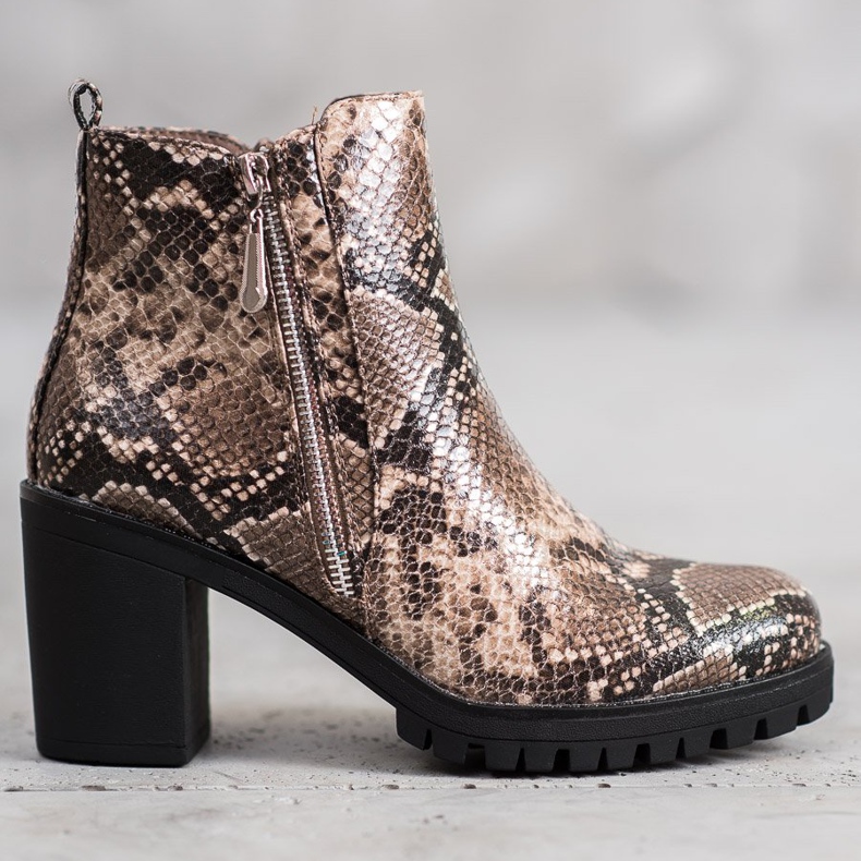 Seastar Snake Print Platform csizma barna sokszínű 1