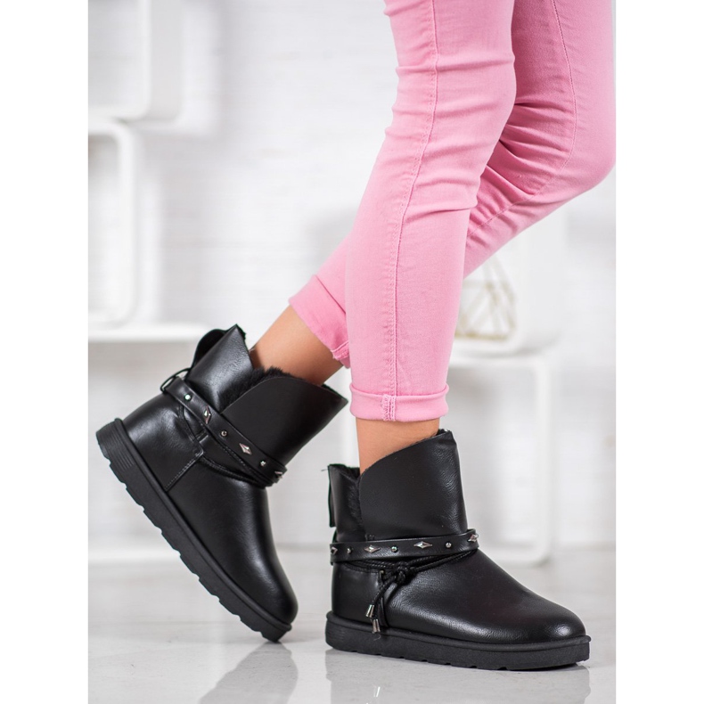 SHELOVET Mukluki Eco bőrrel fekete 1