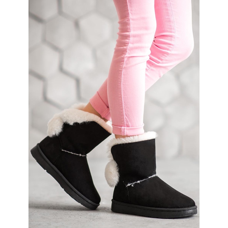 SHELOVET Meleg velúr Mukluki fekete 1
