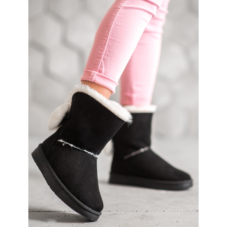 SHELOVET Meleg velúr Mukluki fekete 2