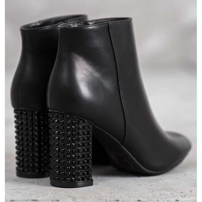 SHELOVET Csizma dekoratív sarokkal fekete 2