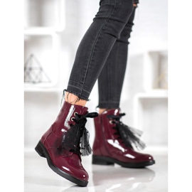 SHELOVET Lakkozott Eco bőr dolgozók piros 2