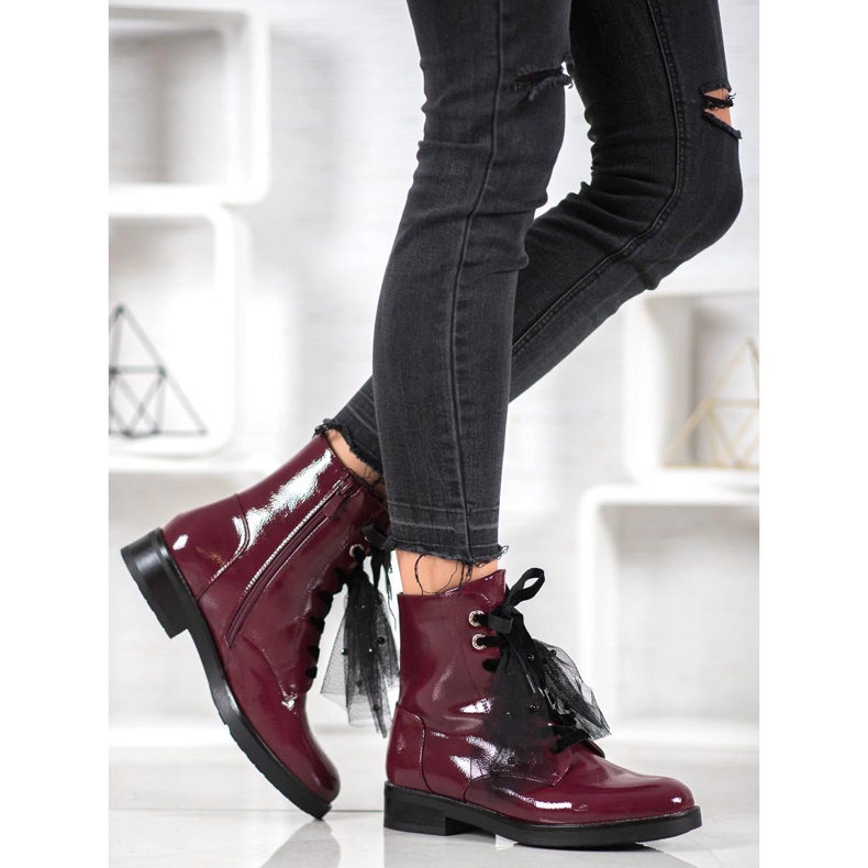 SHELOVET Lakkozott Eco bőr dolgozók piros 1