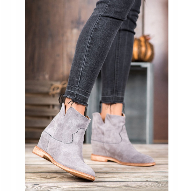 Bella Paris Velúr cowboy csizma szürke 2