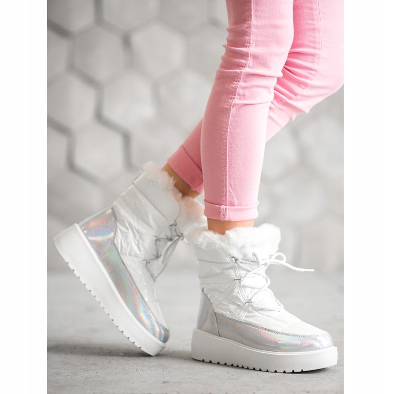 Bella Paris Divatos hócsizma fehér 1