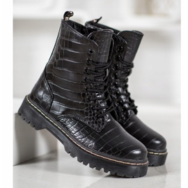 SHELOVET Divatos dolgozók öko bőrrel fekete 1