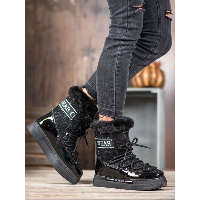 Bella Paris Divatos klasszikus hócsizma fekete 1