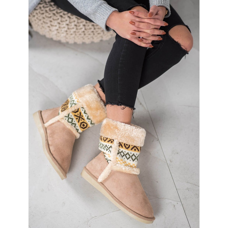 Badoxx Hócsizma etnikai mintával barna 2