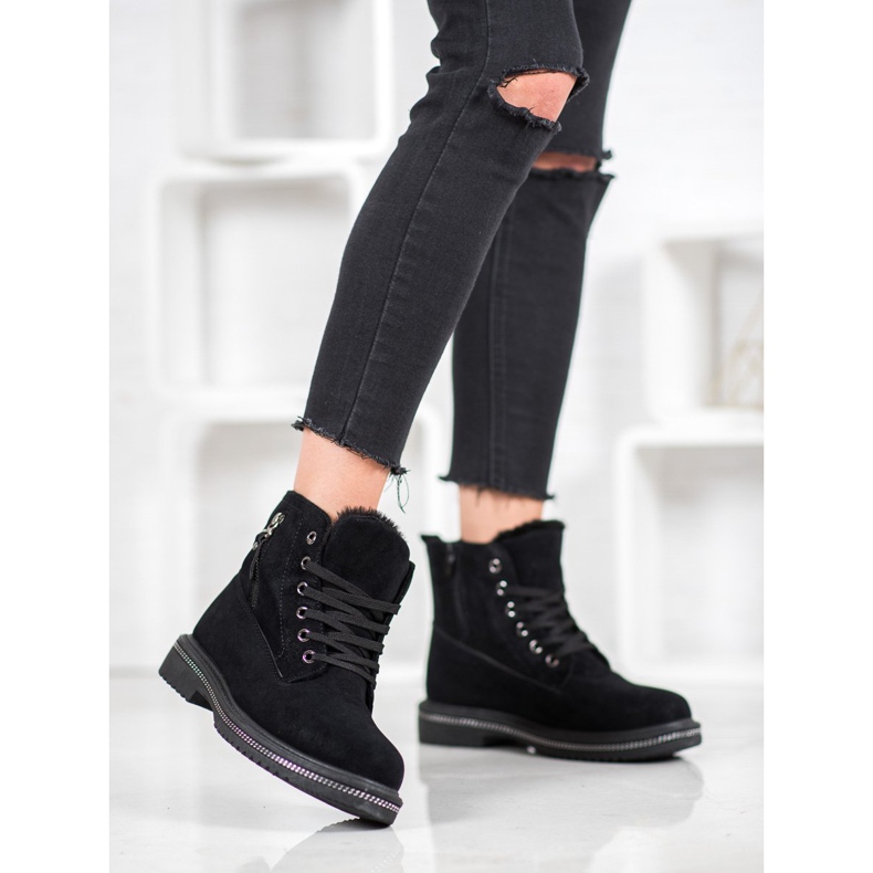 SHELOVET Trapperek csillogással fekete 1