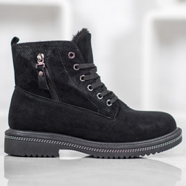 SHELOVET Trapperek csillogással fekete 2