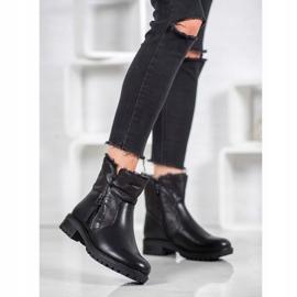 SHELOVET Meleg dolgozók csillogással fekete 1