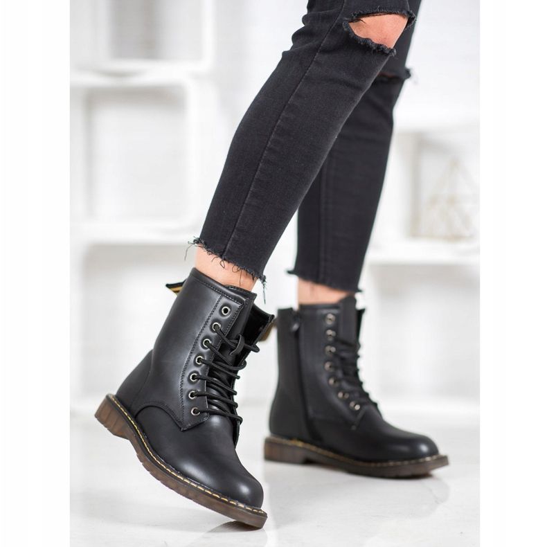 SHELOVET Divatos csapdázók Eco bőrrel fekete 1