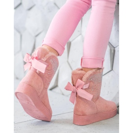 SHELOVET Mukluki Kristályokkal rózsaszín 1