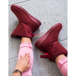 SHELOVET Maroon Mukluki A Platformon piros 2