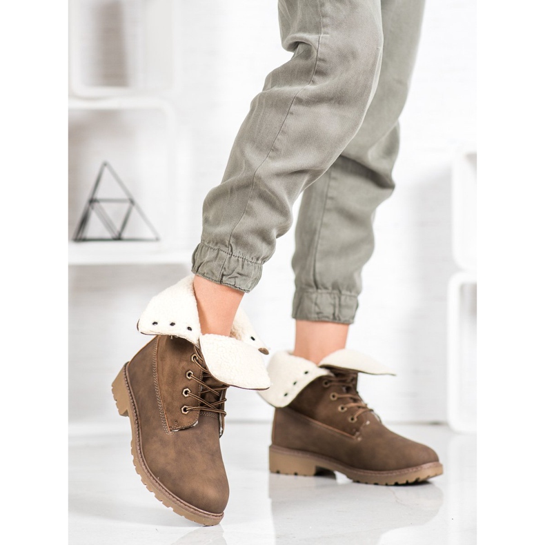 Super Me Fűzős csizma khaki zöld 1 Super Me Fűzős csizma khaki zöld 1