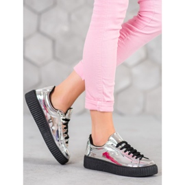 Corina Ezüst cipő a platformon szürke 1