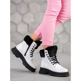 SHELOVET Csipkés dolgozók szőrmével fehér 2