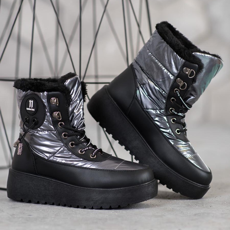 Bella Paris Divatos hócsizma szürke 2