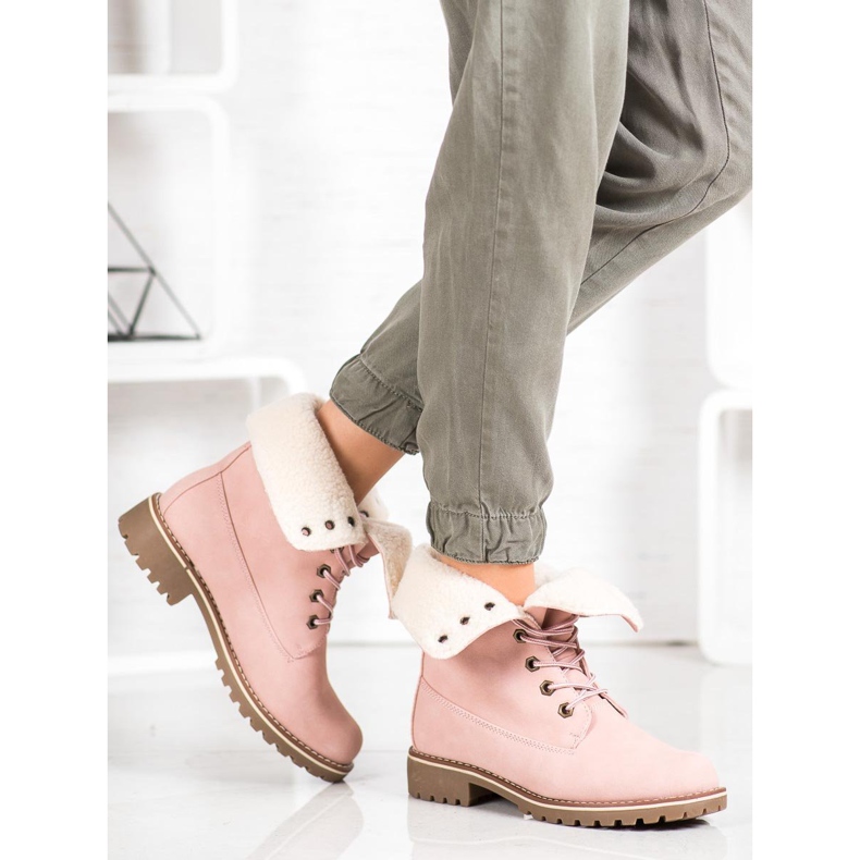 SHELOVET Túracipők visszahúzható szárral rózsaszín 1