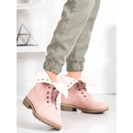 SHELOVET Túracipők visszahúzható szárral rózsaszín 2