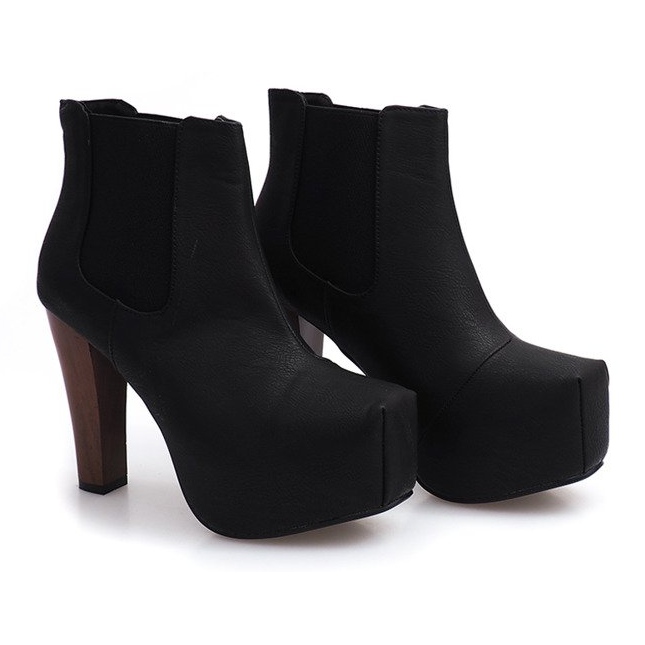 Csizma Solid on Heel K823 Black fekete 1