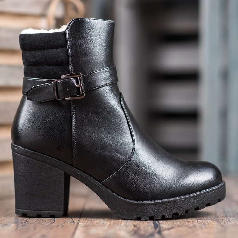 J. Star Kényelmes öko-bőr csizma fekete 2