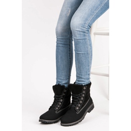 Stílusos csapdázók báránybőrrel fekete 2