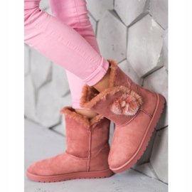 SHELOVET Mukluki Gyöngyökkel rózsaszín 1