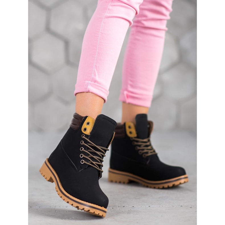 SHELOVET Meleg túrabakancs a platformon fekete 2