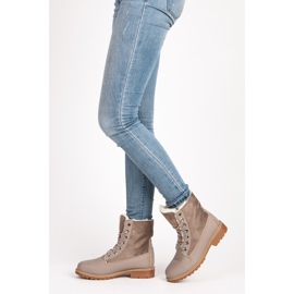 SHELOVET Stílusos csapdázók báránybőrrel szürke 2