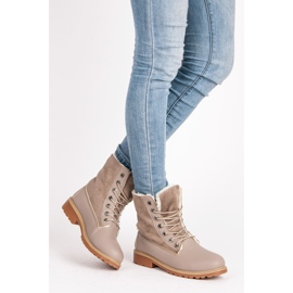 SHELOVET Stílusos csapdázók báránybőrrel szürke 1 SHELOVET Stílusos csapdázók báránybőrrel szürke 1