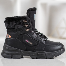 Yes Mile Cipők szőrmével fekete 2