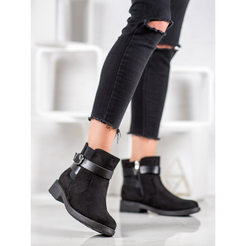 SHELOVET Velúr munkások csattal fekete 2