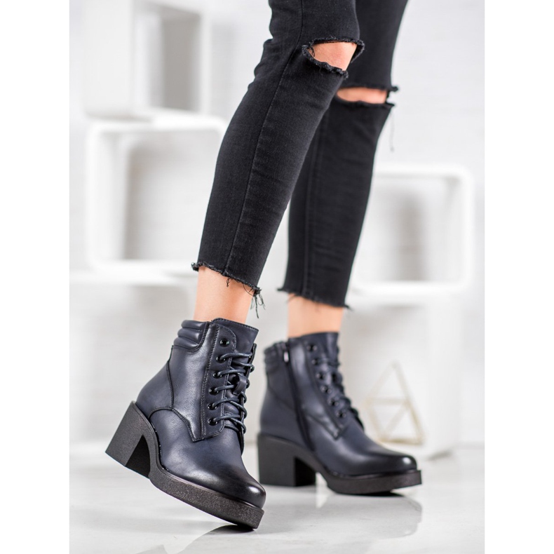 Super Mode Kényelmes öko-bőr csizma kék 2