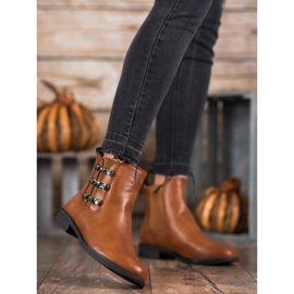 SHELOVET Elegáns Chelsea csizma barna 1