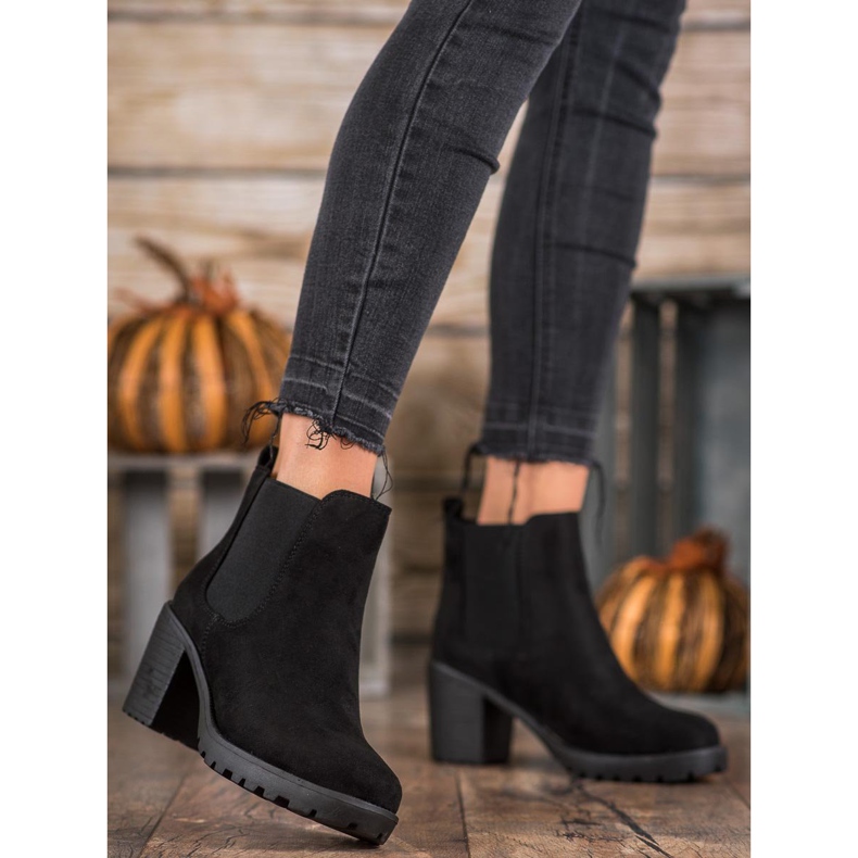 SDS Kényelmes Chelsea csizma a poszton fekete 2