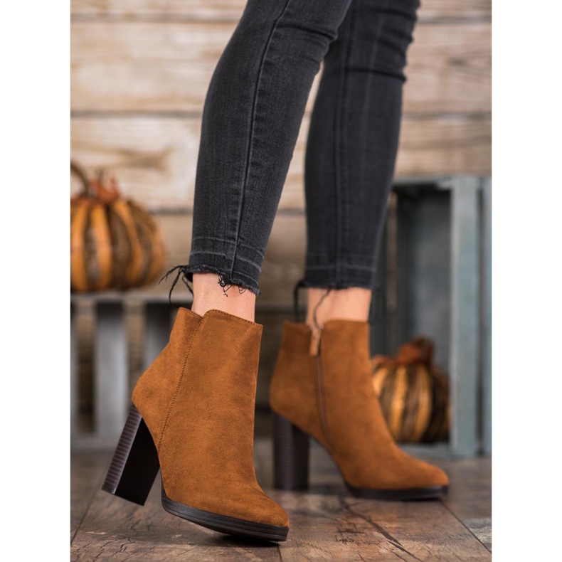 Super Me Divatos velúr csizma barna 1