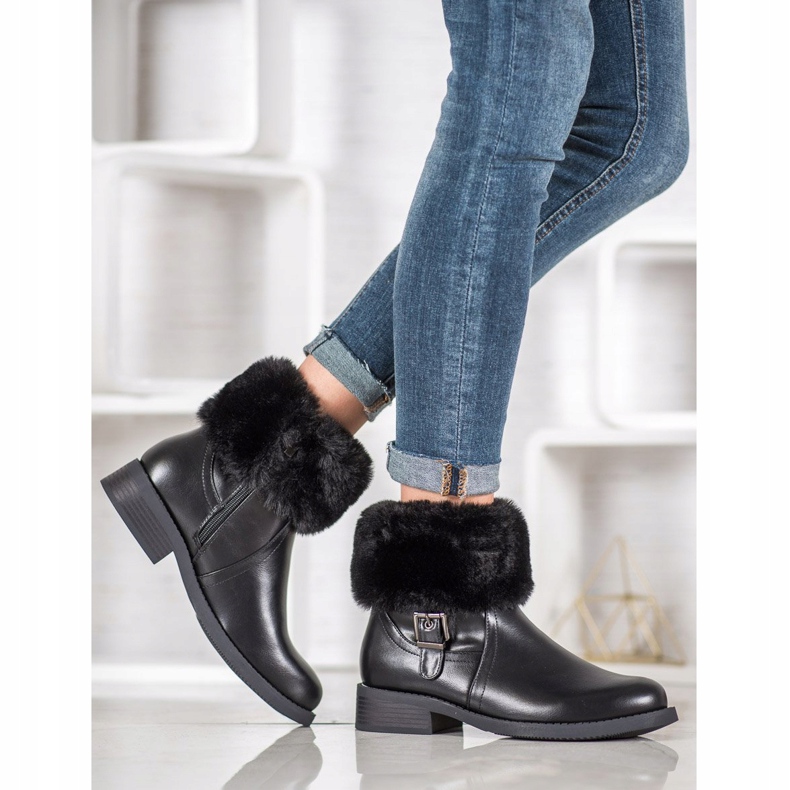 SHELOVET Munkások szőrmével fekete 1