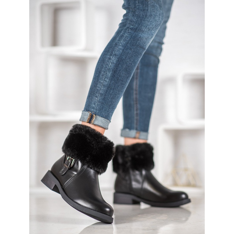 SHELOVET Munkások szőrmével fekete 2