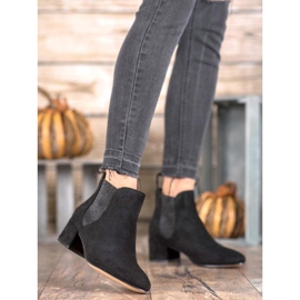 Ideal Shoes Chelsea csizma csillogással fekete 2