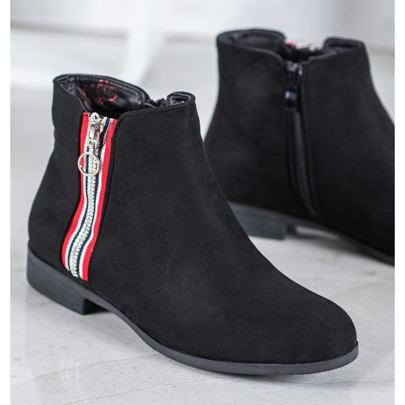 SHELOVET Meleg csizma cipzárral fekete 1