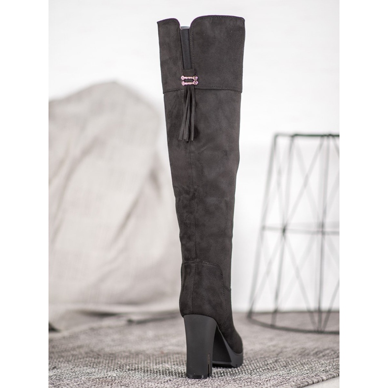 Evento Velúr platformos csizma fekete 2