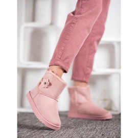 SHELOVET Mukluki Virággal rózsaszín 1