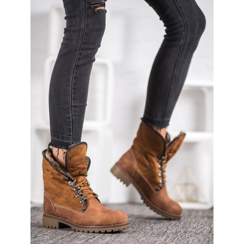 SDS Csizma felhajtható szárral barna 2