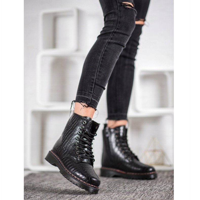 SHELOVET Fekete dolgozók öko bőrrel 1