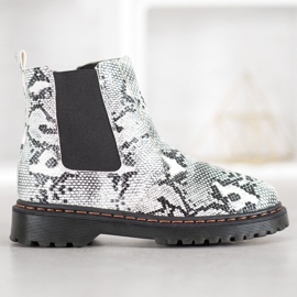 SHELOVET Chelsea csizma a platformon fehér fekete 1