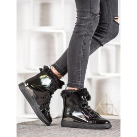 Bella Paris Lakkozott hócsizma fekete 1