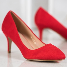 SHELOVET Piros velúr szivattyúk 1