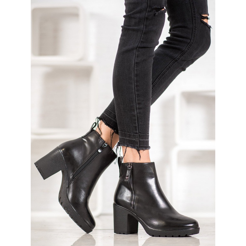 Bella Paris Alkalmi öko bőr csizma fekete 1