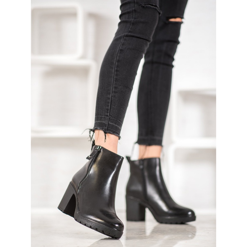 Bella Paris Alkalmi öko bőr csizma fekete 2